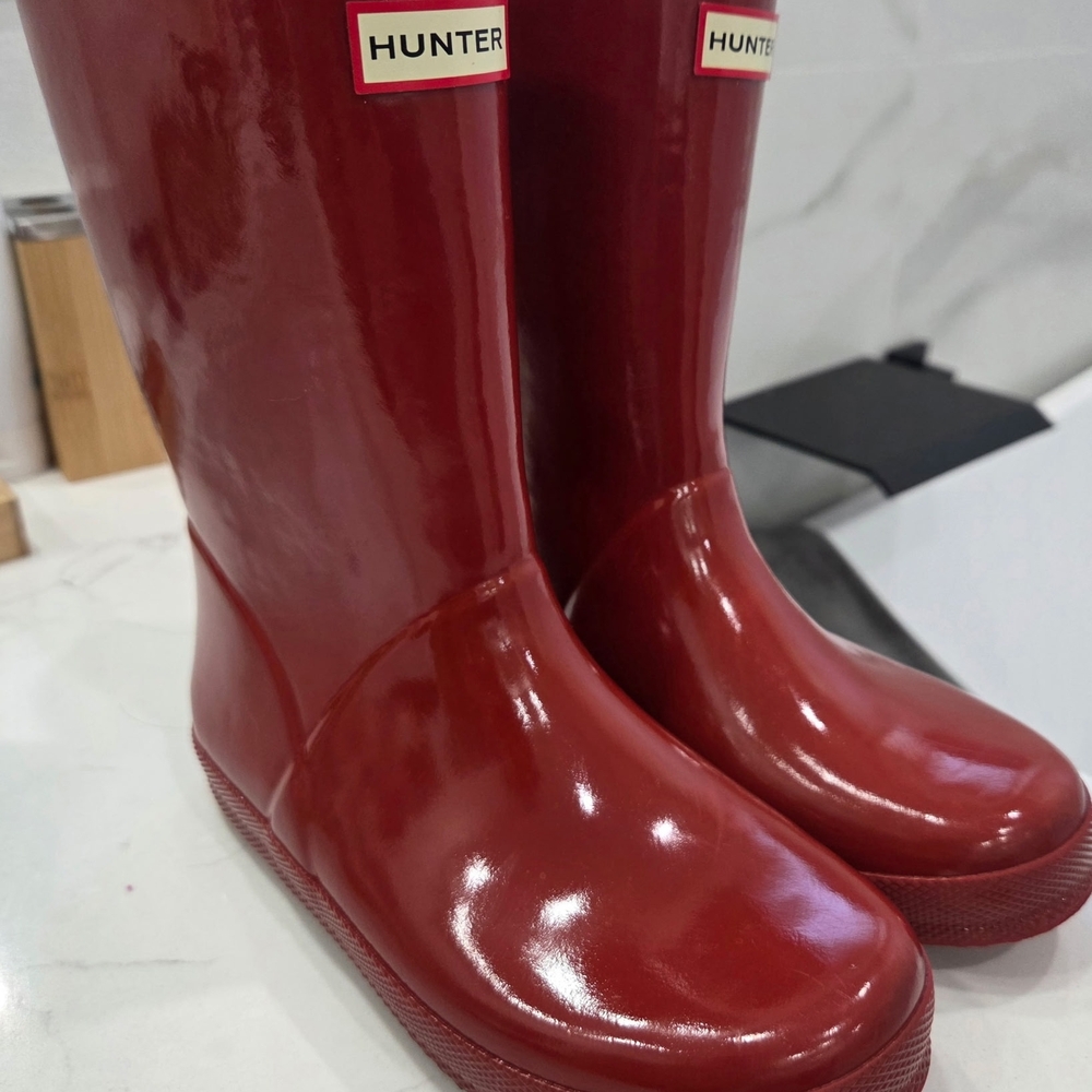 Kid's Hunter Glossy Cherry Boots